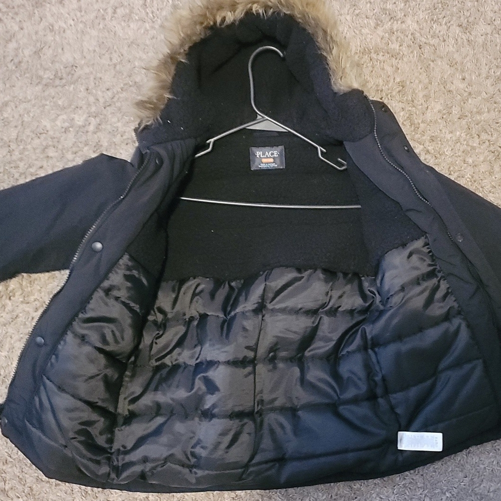 Children's Place Kids Black Hooded Jacket